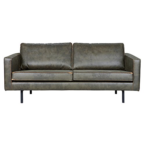 2,5 Sitzer Sofa RODEO Echtleder Leder Lounge Couch Garnitur armygrün