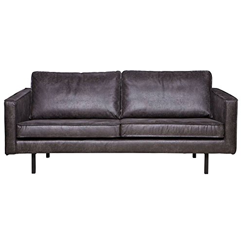 2,5 Sitzer Sofa RODEO Echtleder Leder Lounge Couch Garnitur schwarz