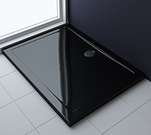 80x100x4 cm Design Duschtasse Faro2b in schwarz, Duschwanne, Acrylwanne