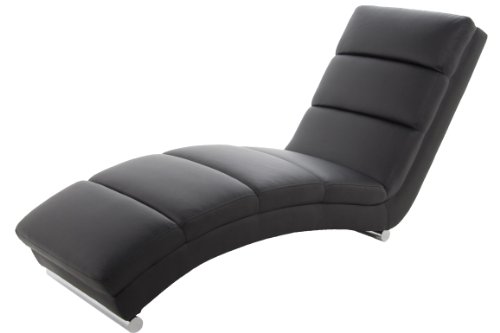 AC Design Furniture 43141 Liege Mikkel, Bezug Kunstleder schwarz, Beine Metall verchromt, ca. 61,5 x 81,5 x 173,5 cm