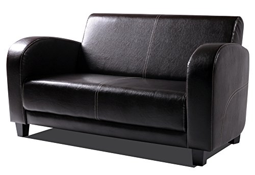 moebel-eins ANTO Sofa 2-Sitzer Antikbraun, Füsse nussbaumfarben