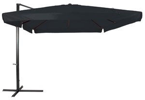 Alu Ampelschirm / Sonnenschirm schwarz 3x3m-250 gr/m² UV+50