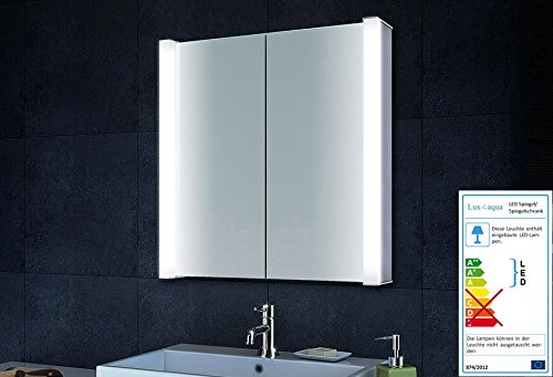 Alu Spiegelschrank Badspiegel Badezimmer mit LED Beleuchtung (72x75cm) MLA6705L