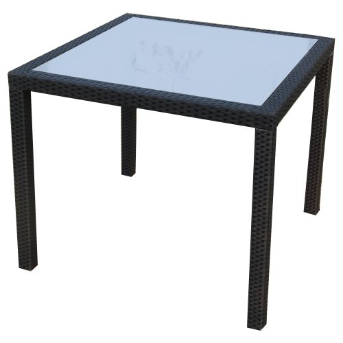 Ambientehome Polyrattan Tisch Esstisch Lubango, braun, ca. 90 x 90 cm