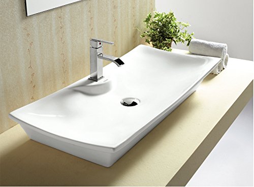 Art-of-Baan® - Design Waschbecken klein Hochglanz (Aufsatz- und Wandmontage möglich); weiß, 450*250*120 mm (Picolo)
