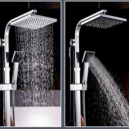AuraLum® Duschsystem Überkopfbrause Duschkopf Brause Duschset Regendusche mit Thermostat inkl Handbrause