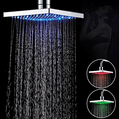 Auralum® RGB LED Duschkopf Regenduschkopf Duschbrause Regenbrause Bad Dusch Set Armatur