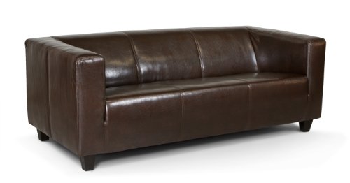 Collection AB 3-Sitzer Sofa Kuba 186 x 88 cm, Kunstleder, braun