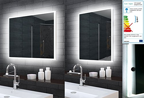 Lux-aqua Badezimmerspiegel Badspiegel Wandspiegel LED Beleuchtung 80x60cm MLE6800