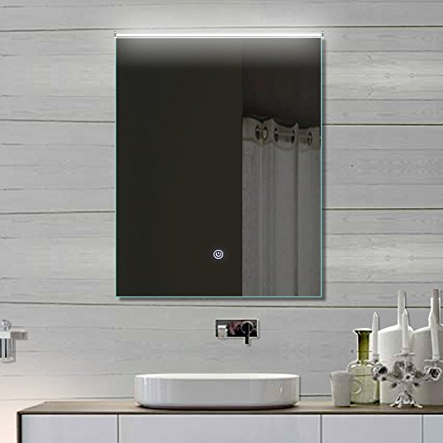 Lux-aqua Badezimmerspiegel Wandspiegel Lichtspiegel LED TOUCH SCHALTER Lichtfarbton kalt/warm einstellbar 52 x 70 cm THL52X70