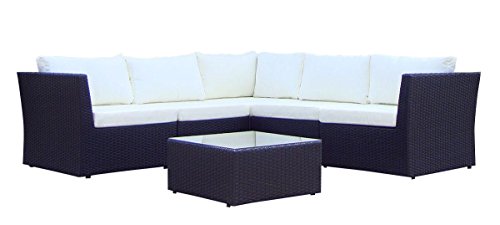 Baidani Designer Sitzgruppe Atmosphere, 1 Ecksofa, 1 Tisch mit Glasplatte, 2 Bezugsgarnituren, schwarz