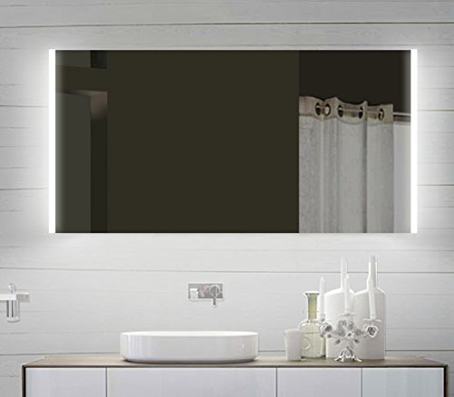 Lux-aqua Design LED Badezimmerspiegel Badspiegel Lichtspiegel mit Led Beleuchtung 120 x 60 cm