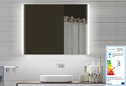 Lux-aqua Design LED Badezimmerspiegel Badspiegel Lichtspiegel mit Led Beleuchtung 80 x 60 cm
