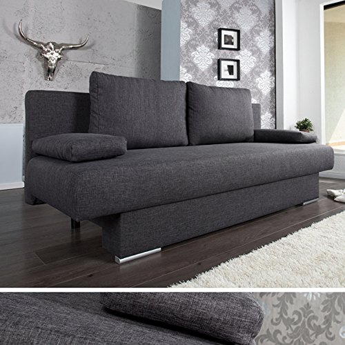 Design Schlafsofa BARCLAYS anthrazit 200cm Bettkasten Gästebett Funktion Sofa Couch