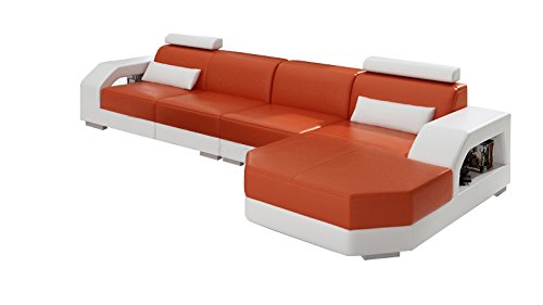 Designer Ledersofa Ecksofa Wohnlandschaft Couch Sofa Garnitur Neu Modell LINZ II