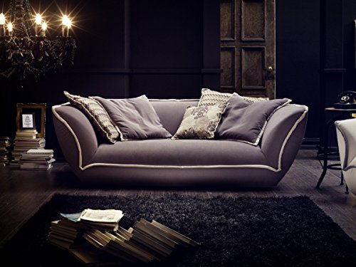 Dreams4Home Megasofa 'Supra' - Couch, Sofa, Wohnzimmer, Polstergarnitur, Bigsofa, Kuschelsofa, große Sitztiefe, Wellenfederung, Stellmaß BxT: 225 x 127 cm, in grau-beige