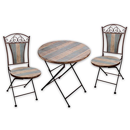 Gartenmöbel SET - 1x Tisch 2x Stuhl "Nostalgica I" in Rostoptik für indoor und outdoor