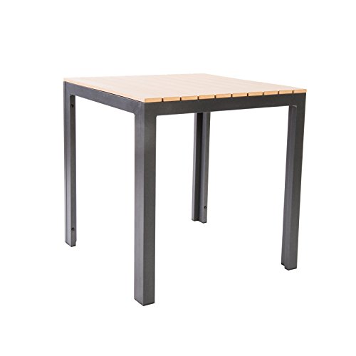 Gartentisch Alu / Holz Dielen Optik von MACO - Polywood Tisch langlebig braun