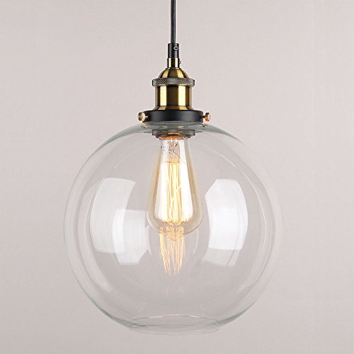 Hahaemall Moderne Industrie Metall Glas Loft Pendelleuchte Retro Deckenleuchte Lampenschirm ohne Leuchtmittel
