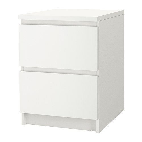 IKEA MALM Kommode mit 2 Schubladen; in weiß