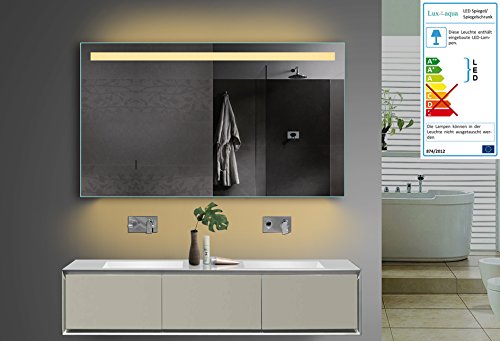 Lux-aqua Design Badezimmerspiegel mit Kalt/Warmlicht Wählbar Sowie Steckdose. 120x70 cm