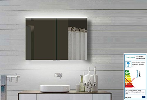 Lux-aqua Alu Badezimmerspiegelschrank mit Beleuchtung LED - YDC 100x70cm