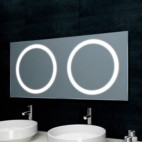 Lux-aqua Badezimmerspiegel für Doppelwaschtisch mit Beleuchtung 120x55cm MF5120