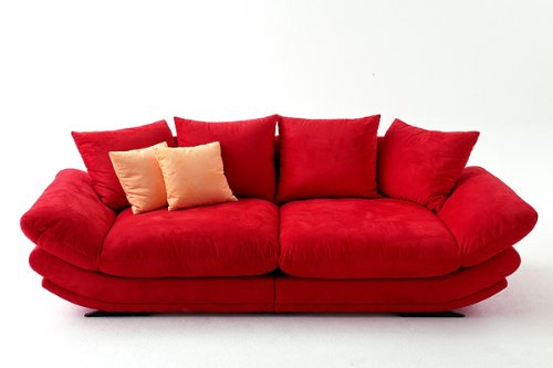 Mega-Loungesofa -Rose- riesige und megabequeme Sitzflächen - Microvelour Rot -