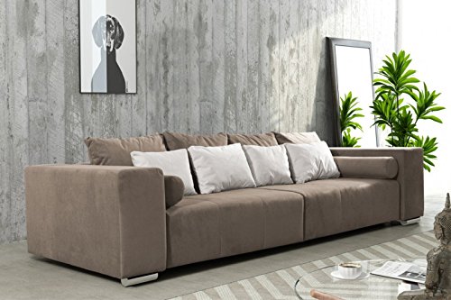 Modernes Schlafsofa Sofa Couch Big Sofa in braun Schlaffunktion - Athen