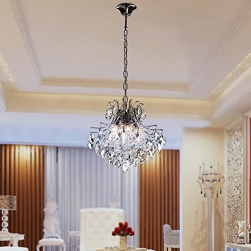 OOFAY LIGHT® Moderne üppigen Kristall-Kronleuchter mit 6 Leuchten Pendelleuchte mit Crystal drop Electroplated Wohnzimmer, Esszimmer