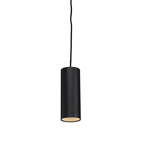 QAZQA Design/Modern / Pendelleuchte/Pendellampe / Hängelampe/Lampe / Leuchte tubo 1 schwarz/Innenbeleuchtung / Wohnzimmer/Schlafzimmer / Küche Aluminium Zylinder LED geeignet GU10 Max. 1 x 5