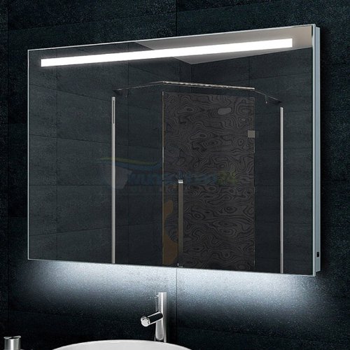 René Bugil Design-Badezimmerspiegel Alu-Rahmen inkl. LED-Beleuchtung - 60x100cm
