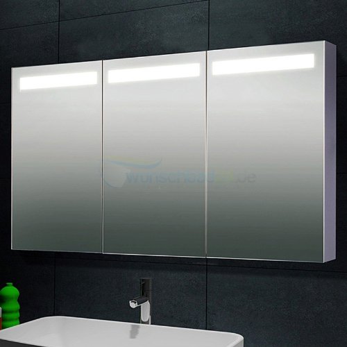 René Bugil Design-Spiegelschrank Aluminium mit Beleuchtung XXL - 150x70cm