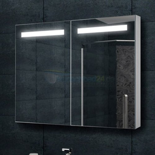 René Bugil Spiegelschrank mit LED-Beleuchtung und innovativem Spiegeltür-Design