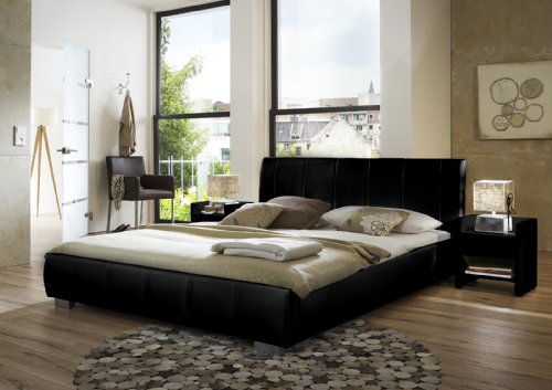 SAM® Polsterbett Innocent Latina 140 x 200 cm schwarz im modernen abgesteppten Design Wasserbett geeignet