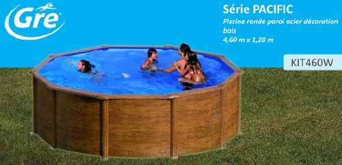 Unbekannt Gre KIT460 W – Runder Pool mit Holz-Details, Größe: Durchmesser 460 H x 120 cm