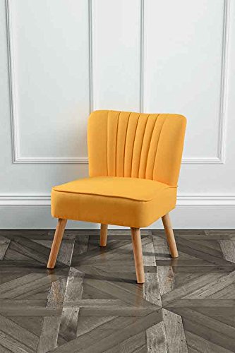 MY-Furniture LOLA hochwertiger gepolsterter Retro Sessel, Austern-Design, Orange