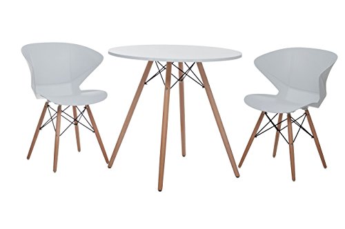 Sitzgruppe Ray, Designer-Tisch + 2 Stühle, Retro-Tisch mit 2 Stühlen