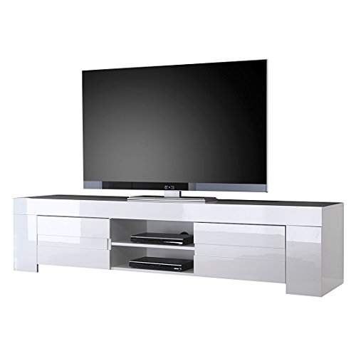 LC spa TV Schrank Eos gross mit 2 Türen, 190 x 45 x 50 cm, weiß hochglanz