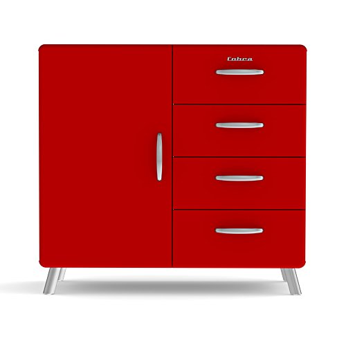 Tenzo 4935-028 Cobra Designer Kommode / Sideboard, MDF lackiert, 92 x 98 x 43 cm, rot