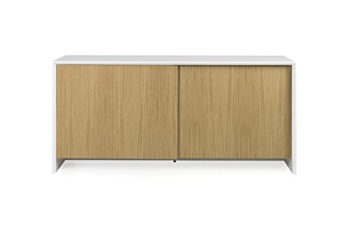 tenzo 5932-454 Profil Designer Sideboard Holz, weiß/Eiche, 47 x 173 x 70 cm