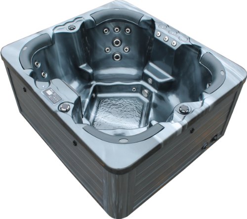 Vasa-Fit, Whirlpool W180, Whirlpool aus hochwertigem Sanitäracryl für 4 Personen in SkyBlack