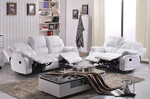 Voll-Leder Couch Sofa-Garnitur-Relaxsessel Polstermöbel-Fernsehsessel 5129-3+2-W