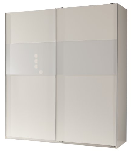 Wimex Kleiderschrank/Schwebetürenschrank Arezzo, 2 Türen, (B/H/T) 198 x 64 x 180 cm, Alpinweiß/Absetzung Glas Weiß