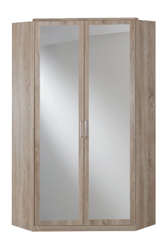 Wimex Kleiderschrank/ Eckschrank Click, 2 Türen, 1 Spiegel, (B/H/T) 95 x 198 x 95 cm, Eiche Sägerau
