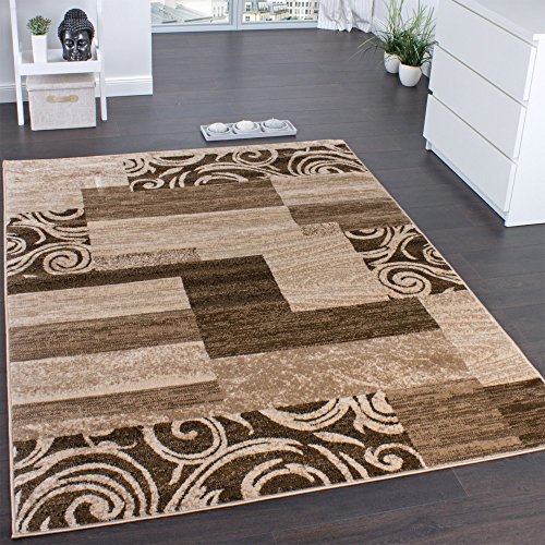 Paco Home Designerteppich für Wohnzimmer Inneneinrichtung Teppich Meliert Beige Braun, Grösse:160x220 cm