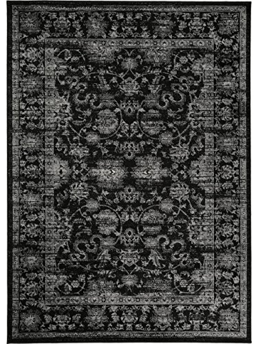 benuta Vintage Teppich im Used-Look Velvet Schwarz 80x150 cm | Moderner Teppich für Schlafzimmer und Wohnzimmer