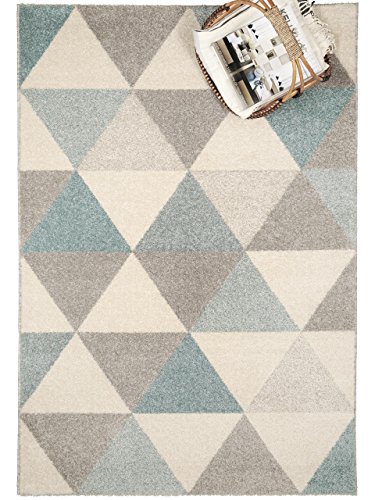 benuta Teppich Pastel Geomet Türkis 160x230 cm | Moderner Teppich für Wohn- und Schlafzimmer