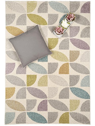 Benuta Teppich Pastel Mosaik Multicolor 140x200 cm | Moderner Teppich für Wohn- und Schlafzimmer