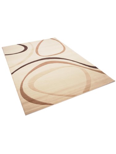 benuta Teppiche: Moderner Designer Teppich Patina Beige 120x170 cm - GuT-Siegel - 100% Polypropylen - Wellen - Maschinengewebt - Wohnzimmer